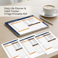 Daily Life Planner & Habit Tracker - Printable PDF