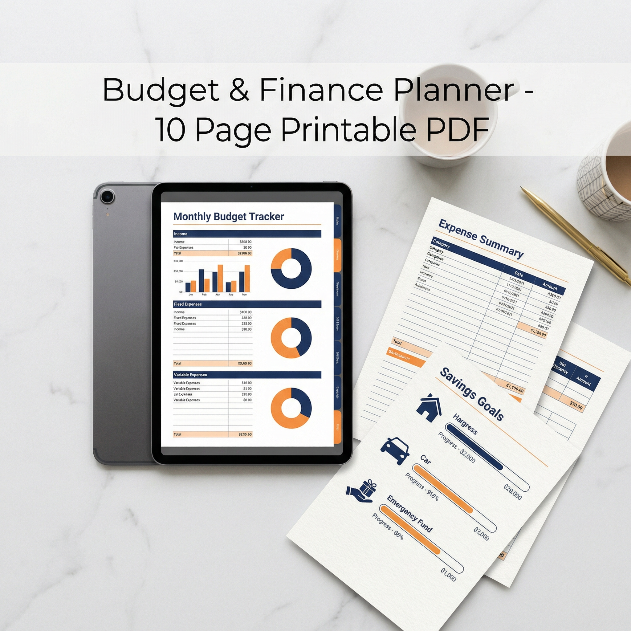 Budget & Finance Planner - Printable PDF