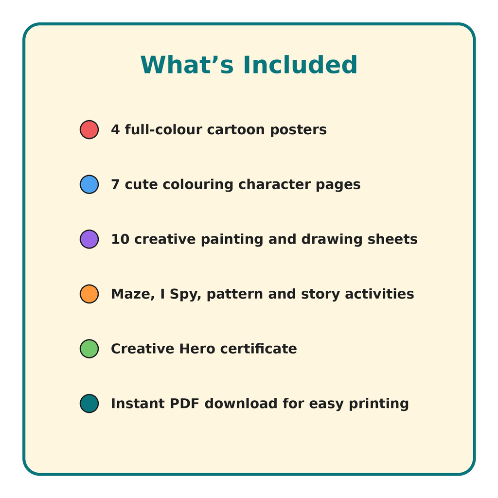 What is included in The Crayon Kingdom printable pack