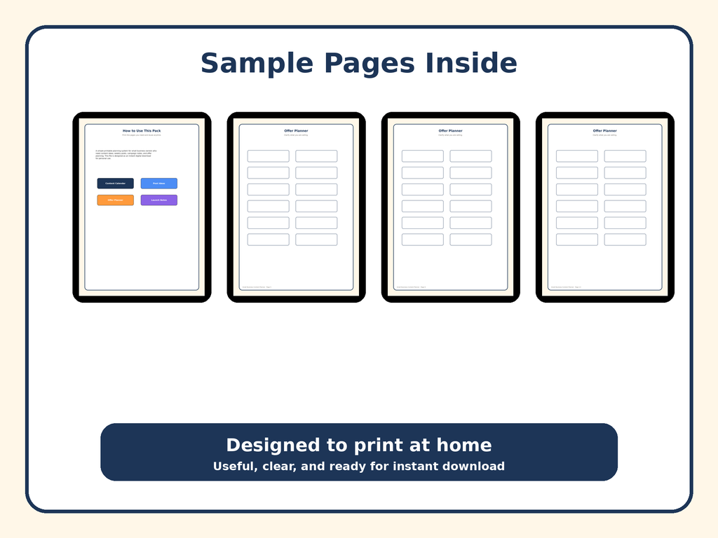 Small Business Content Planner